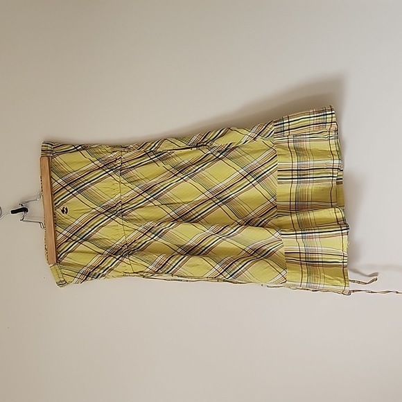 Yellow Plaid Billabong Dress 100% Cotton Size M - Picture 2 of 5